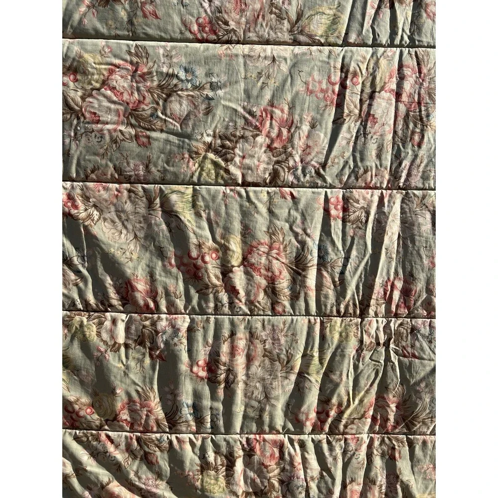 Vintage RALPH LAUREN Charlotte TWIN Comforter & Pillow Sham Floral Chic Green